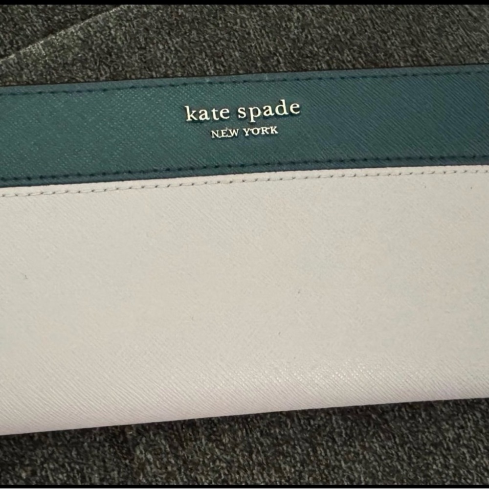 kate spade Teal and Cream Clutch